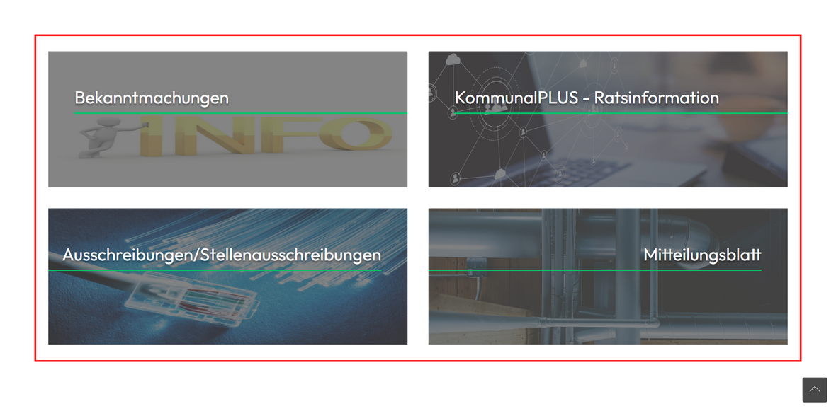 Links auf der Startseite