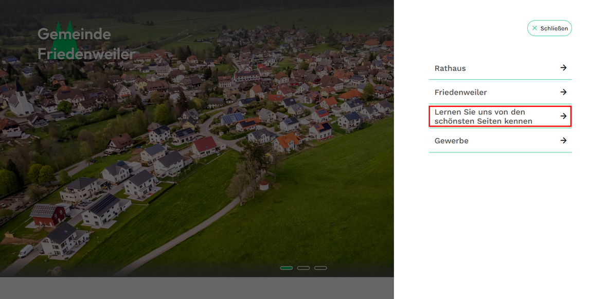 Ausklappmenü Lernen Sie uns von den schönsten Seiten kennen